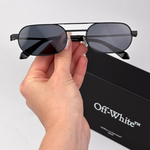 Off-White VAIDEN Men Sunglasses – Black Oval Frame | Model OERI123 1007 - Picture 1 of 12